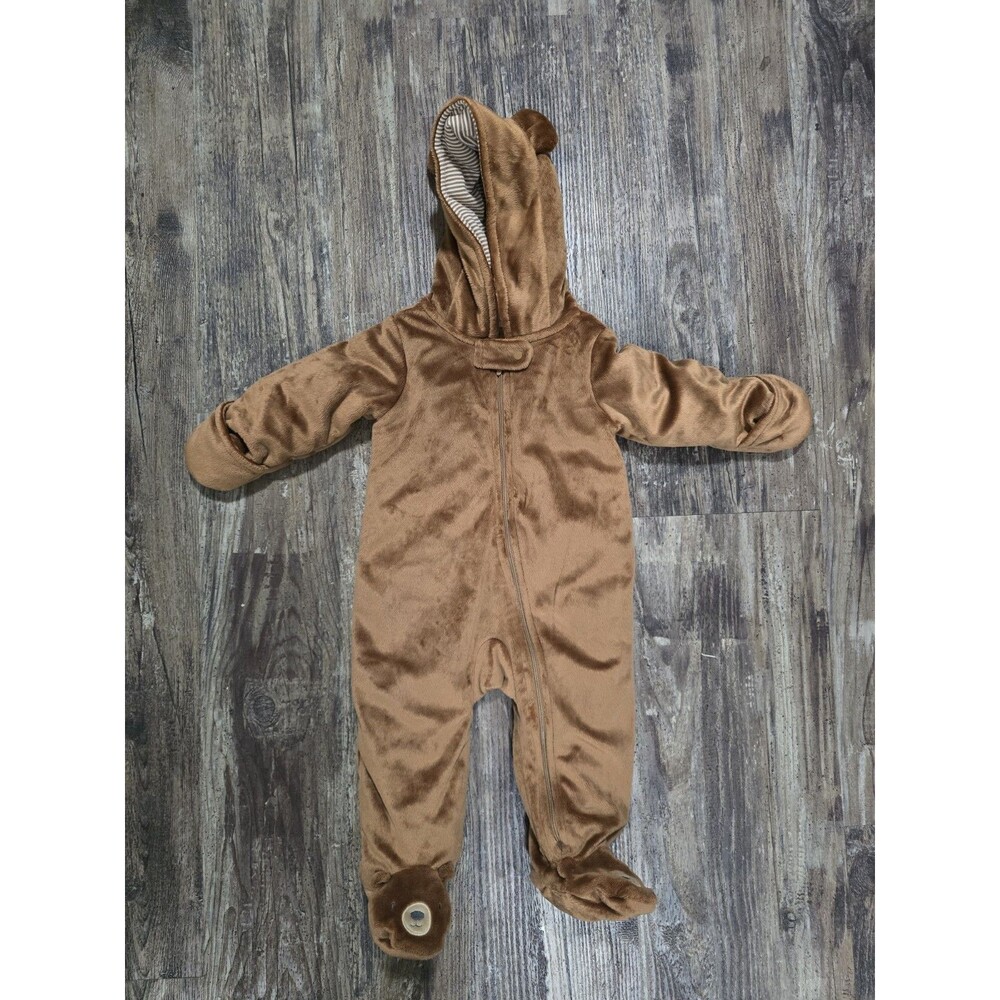 Carter’s 9 Months Bunting Snowsuits With Hood & Feet Brown Bear Lining